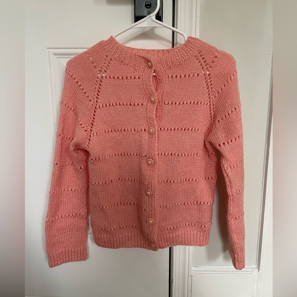 Pink knit cardigan